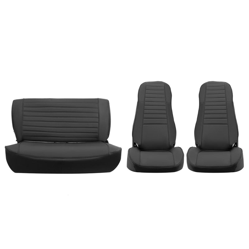 DURAFORCE For Jeep Wrangler YJ 87-95 / CJ7 CJ8 76-86 NEW Black Front & Rear Seat Cover SET