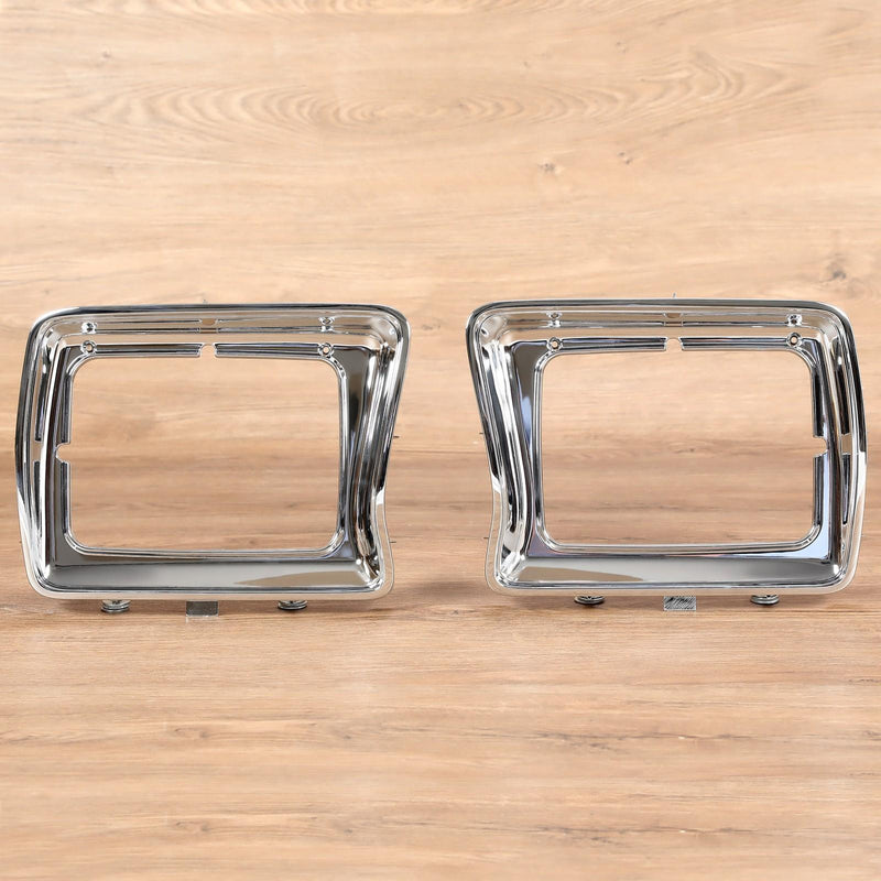 DURAFORCE New Headlight Bezel Trims Chrome For Ford F-100 F-150 F250 F350 Bronco 1978-1979
