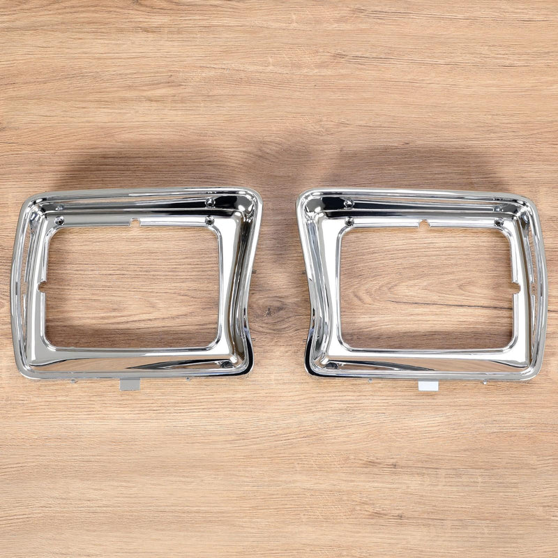 DURAFORCE New Headlight Bezel Trims Chrome For Ford F-100 F-150 F250 F350 Bronco 1978-1979