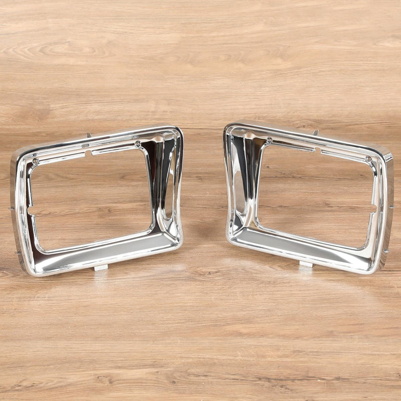 DURAFORCE New Headlight Bezel Trims Chrome For Ford F-100 F-150 F250 F350 Bronco 1978-1979