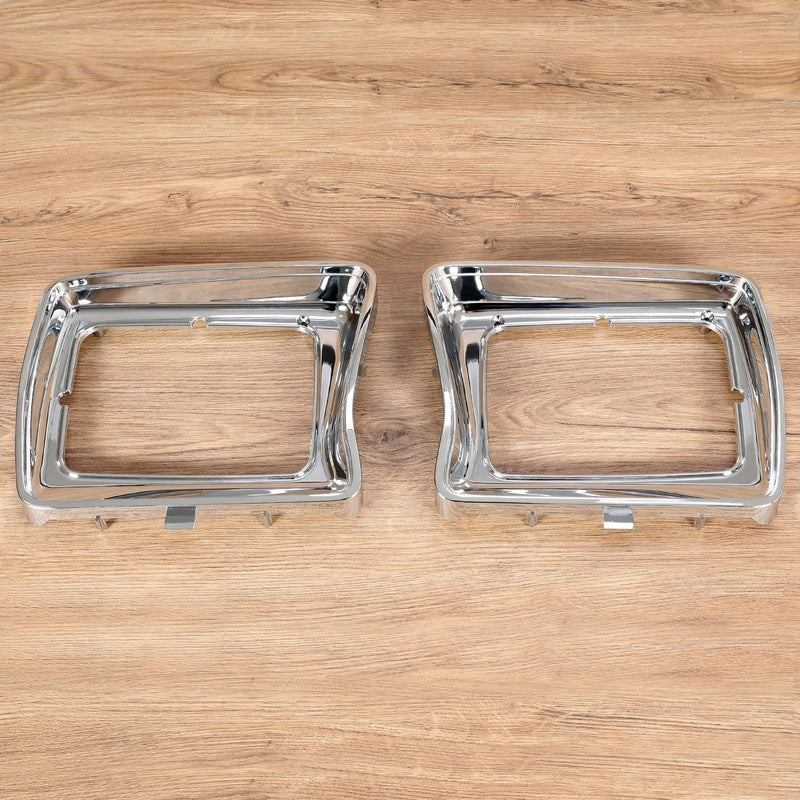 DURAFORCE New Headlight Bezel Trims Chrome For Ford F-100 F-150 F250 F350 Bronco 1978-1979