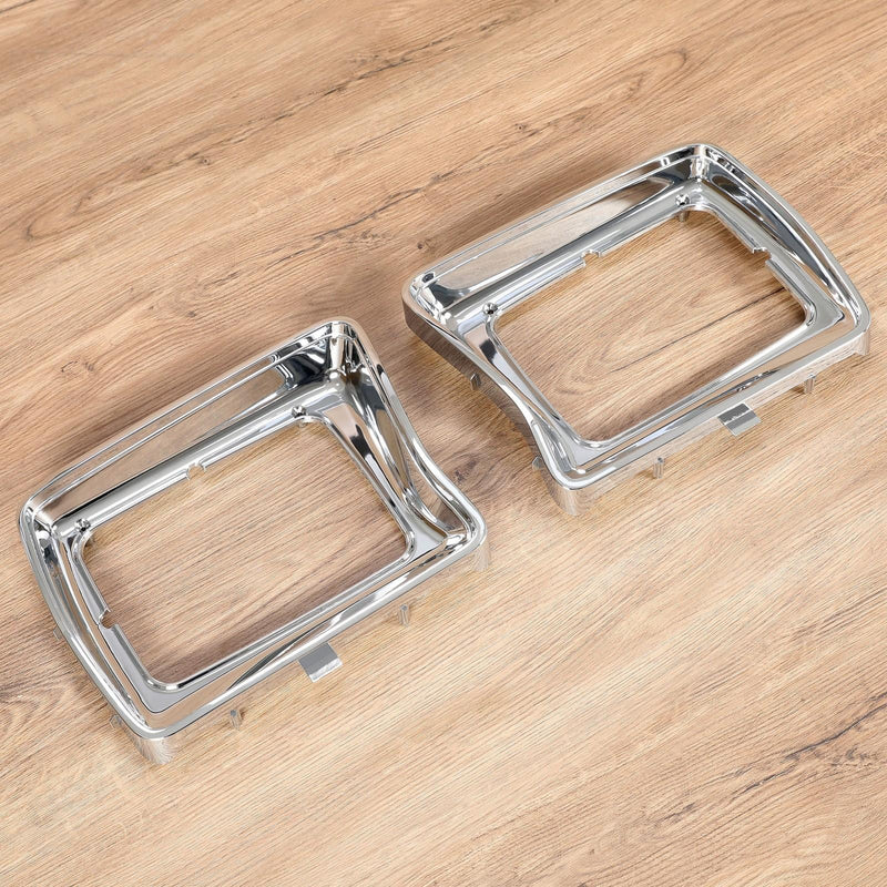 DURAFORCE New Headlight Bezel Trims Chrome For Ford F-100 F-150 F250 F350 Bronco 1978-1979