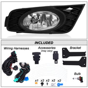 DURAFORCE Pair Fog Lights For Honda Odyssey 2008 2009 2010 Bumper Driving Lamps Left+Right