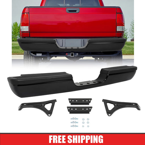 DURAFORCE For Dodge RAM 1500 2500 3500 Pickup 94-02 Steel Rear Step Bumper Assembly Black