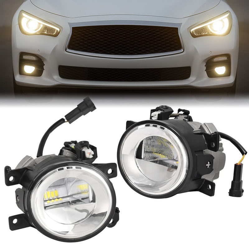 DURAFORCE For Infiniti Q50 Q60 QX50 QX60 QX80 2014-20 Bumper Fog Lights Front 1Pair