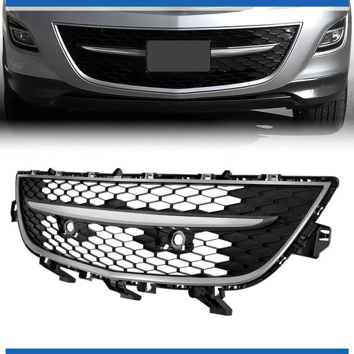 DURAFORCE Front Bumper Grille with Chrome Surround Center Molding For Mazda CX-9 2010-2012
