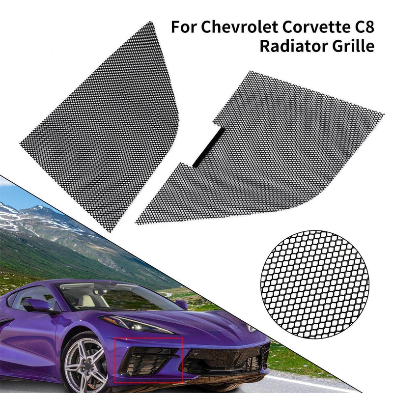 DURAFORCE For Corvette C8 20-24 2021 2022 Front Grill Covers Radiator Guards Steel 2PCS