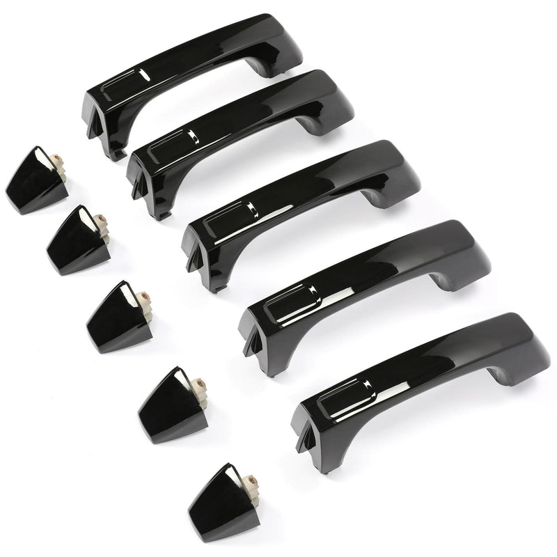 DURAFORCE Exterior Door Handle For 2006-2010 Hummer H3 H3T Set of 5 Front & Rear Black