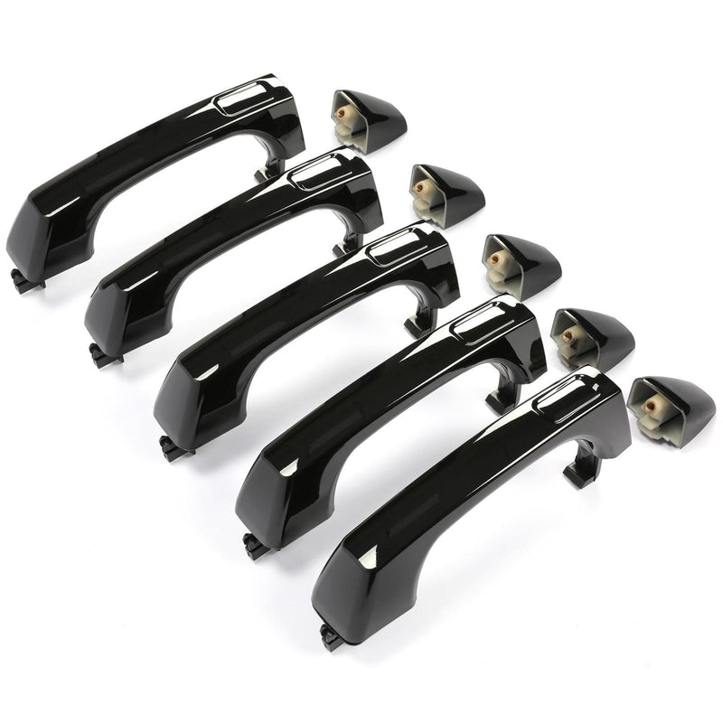 DURAFORCE Exterior Door Handle For 2006-2010 Hummer H3 H3T Set of 5 Front & Rear Black