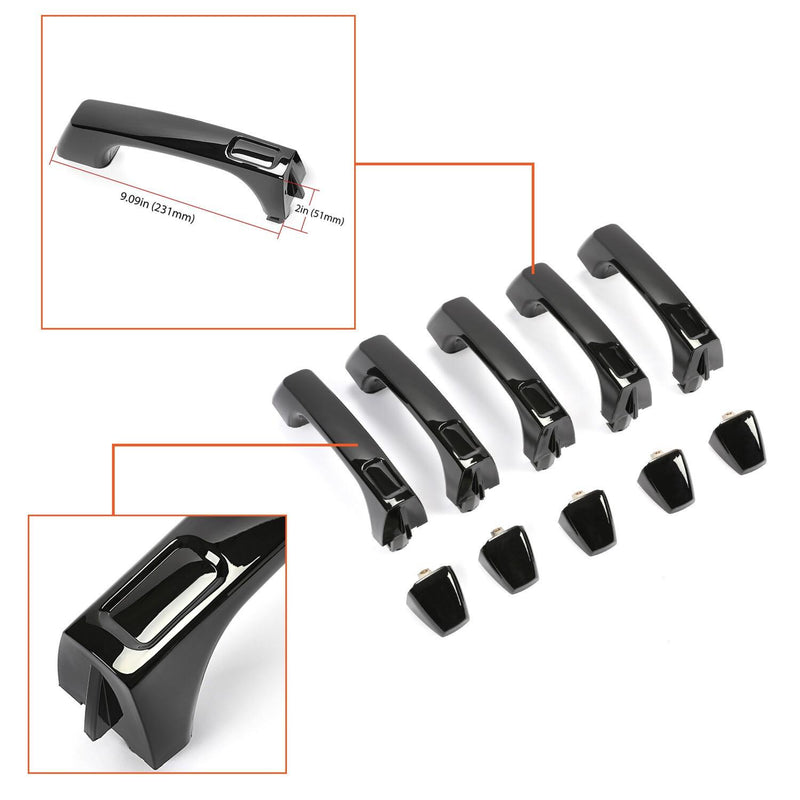 DURAFORCE Exterior Door Handle For 2006-2010 Hummer H3 H3T Set of 5 Front & Rear Black