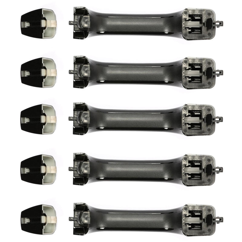 DURAFORCE Exterior Door Handle For 2006-2010 Hummer H3 H3T Set of 5 Front & Rear Black