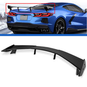 DURAFORCE For Chevy Corvette C8 20-Up Rear Trunk Lid High Wing Spoiler Kit Gloss Black