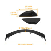 DURAFORCE For Chevy Corvette C8 20-Up Rear Trunk Lid High Wing Spoiler Kit Gloss Black