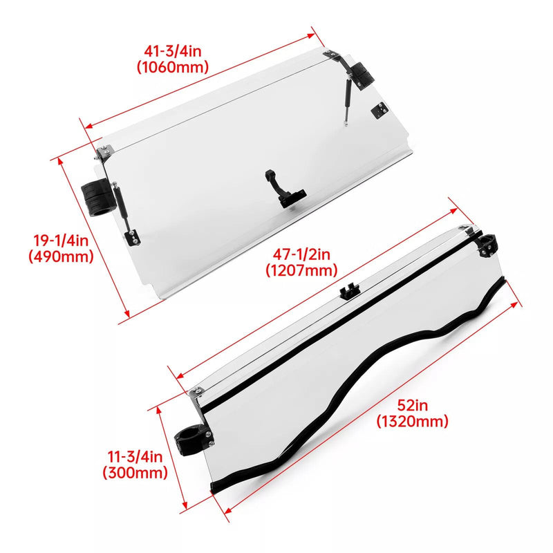 DURAFORCE For 2011-2020 Can-Am Commander 800 / 1000/MAX Scratch Resistant Flip Windshield