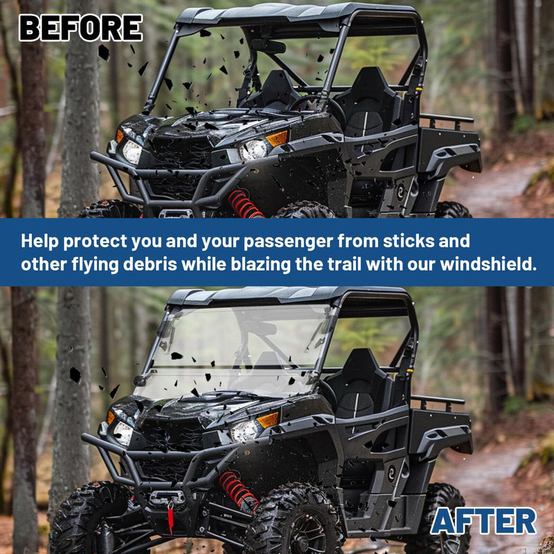 DURAFORCE For 2011-2020 Can-Am Commander 800 / 1000/MAX Scratch Resistant Flip Windshield