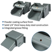 DURAFORCE 2Pcs Steel Dump Body Truck Trailer Hinge Heavy Duty Greasable Weld On Solid