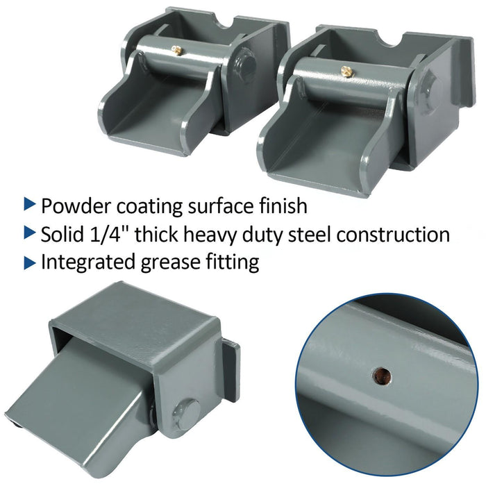 DURAFORCE 2Pcs Steel Dump Body Truck Trailer Hinge Heavy Duty Greasable Weld On Solid