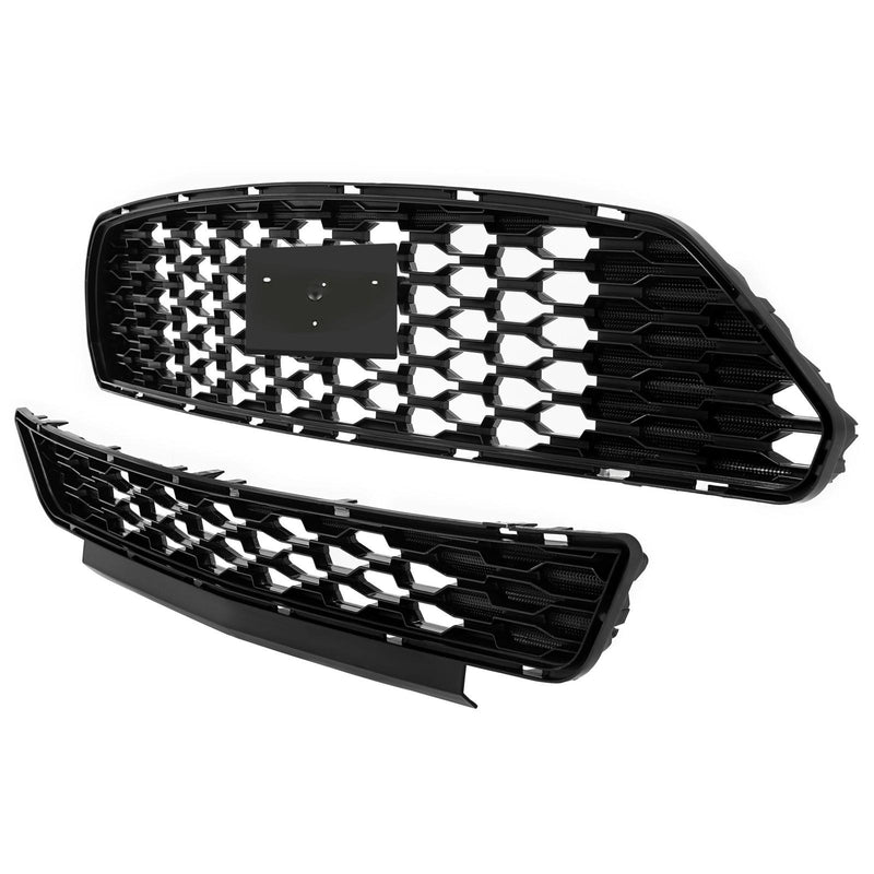 DURAFORCE Front Bumper Grille Grill Replacement kit Black for Ford Mustang 2015-2017