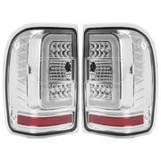 DURAFORCE C Light Bar LED Tail Lights For Ford Ranger 2001-2011 Clear Lens Chrome Housing