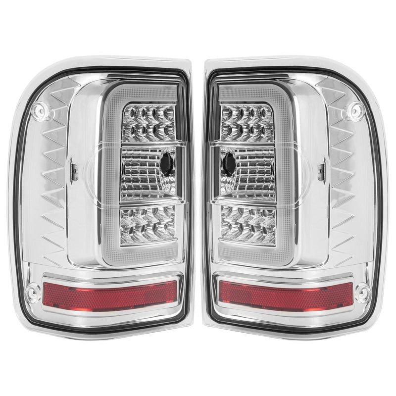 DURAFORCE C Light Bar LED Tail Lights For Ford Ranger 2001-2011 Clear Lens Chrome Housing