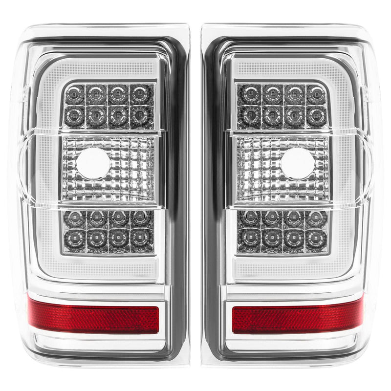 DURAFORCE C Light Bar LED Tail Lights For Ford Ranger 2001-2011 Clear Lens Chrome Housing