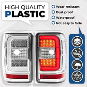 DURAFORCE C Light Bar LED Tail Lights For Ford Ranger 2001-2011 Clear Lens Chrome Housing