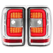 DURAFORCE C Light Bar LED Tail Lights For Ford Ranger 2001-2011 Clear Lens Chrome Housing
