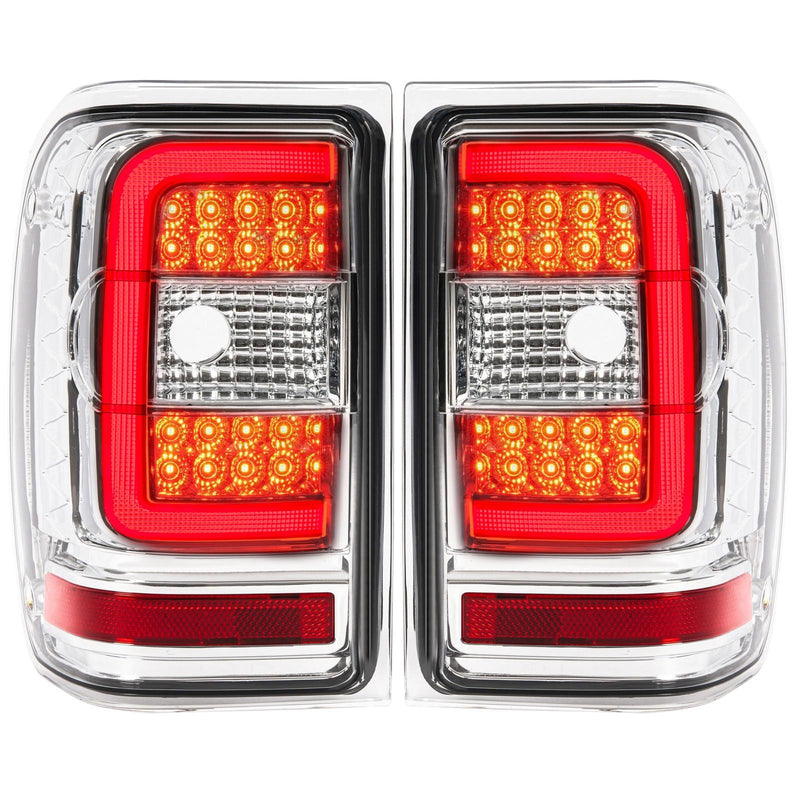 DURAFORCE C Light Bar LED Tail Lights For Ford Ranger 2001-2011 Clear Lens Chrome Housing