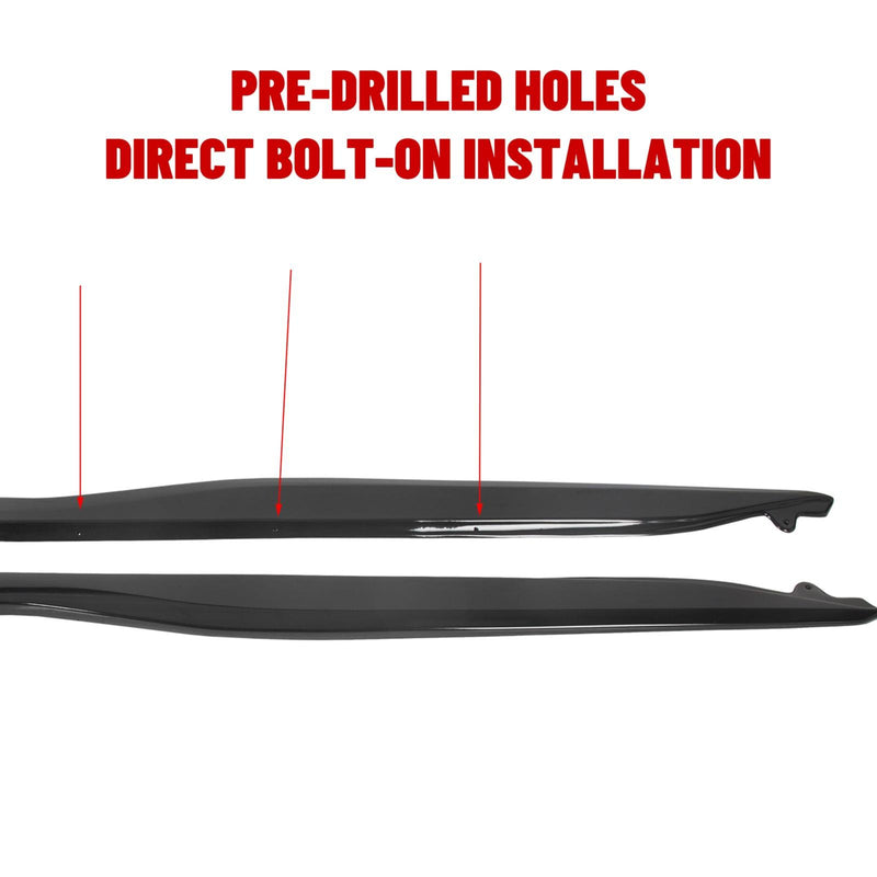 DURAFORCE For Corvette C7 Stingray Z06 Z07 2014-2019 Side Skirt Rocker Panels Kit-Black