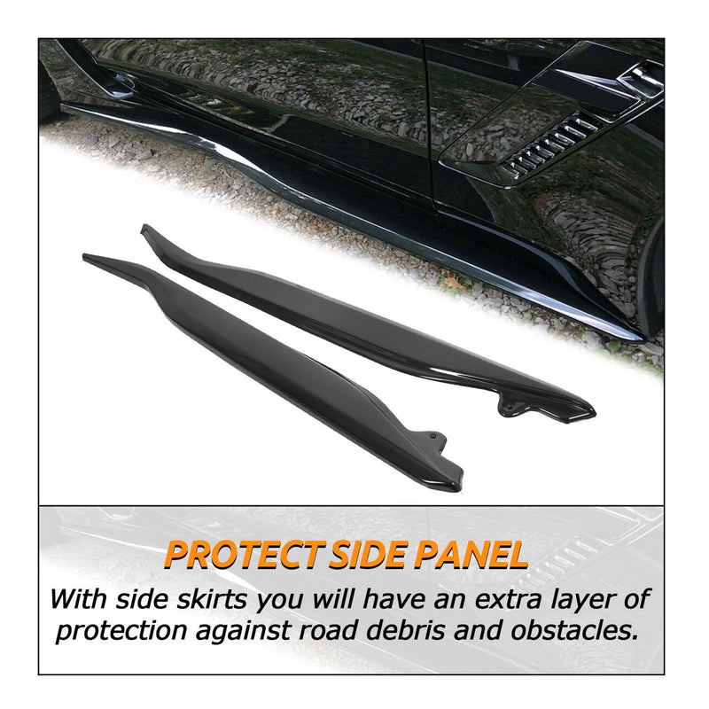 DURAFORCE For Corvette C7 Stingray Z06 Z07 2014-2019 Side Skirt Rocker Panels Kit-Black