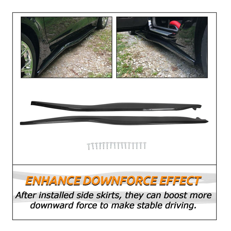 DURAFORCE For Corvette C7 Stingray Z06 Z07 2014-2019 Side Skirt Rocker Panels Kit-Black