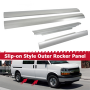 DURAFORCE Rocker Panel Set of Left & Right Silvery For Chevy Express/GMC Savana 1996-2014