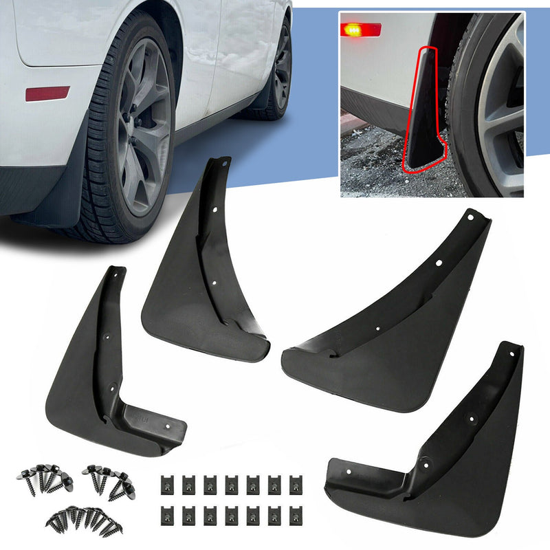 DURAFORCE Mud Flaps Guards Splash Molded Set For 2015-2023 2017 Dodge Challenger