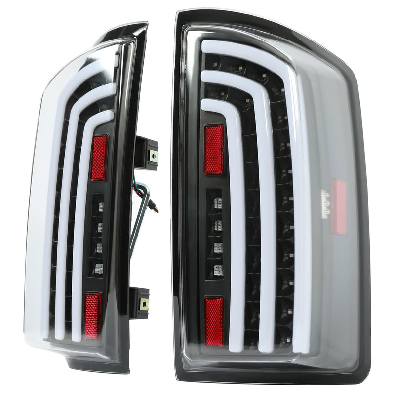 DURAFORCE For Dodge Ram 1500 2500 3500 2007 2008 2009 LED Tube Bar Clear Tail Lights Lamps