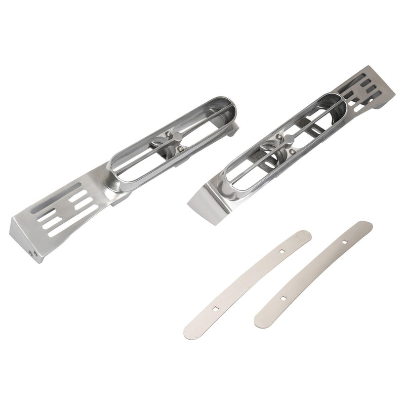 DURAFORCE Pair Silvery Front Fender Light Brackets Polish Aluminum For Peterbilt 389 388