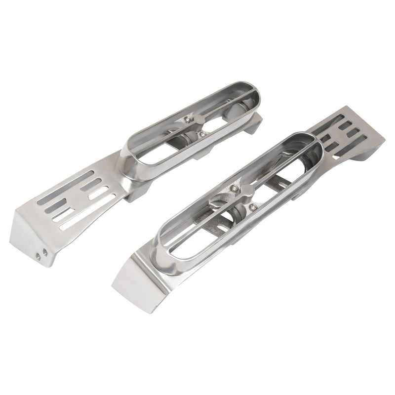 DURAFORCE Pair Silvery Front Fender Light Brackets Polish Aluminum For Peterbilt 389 388