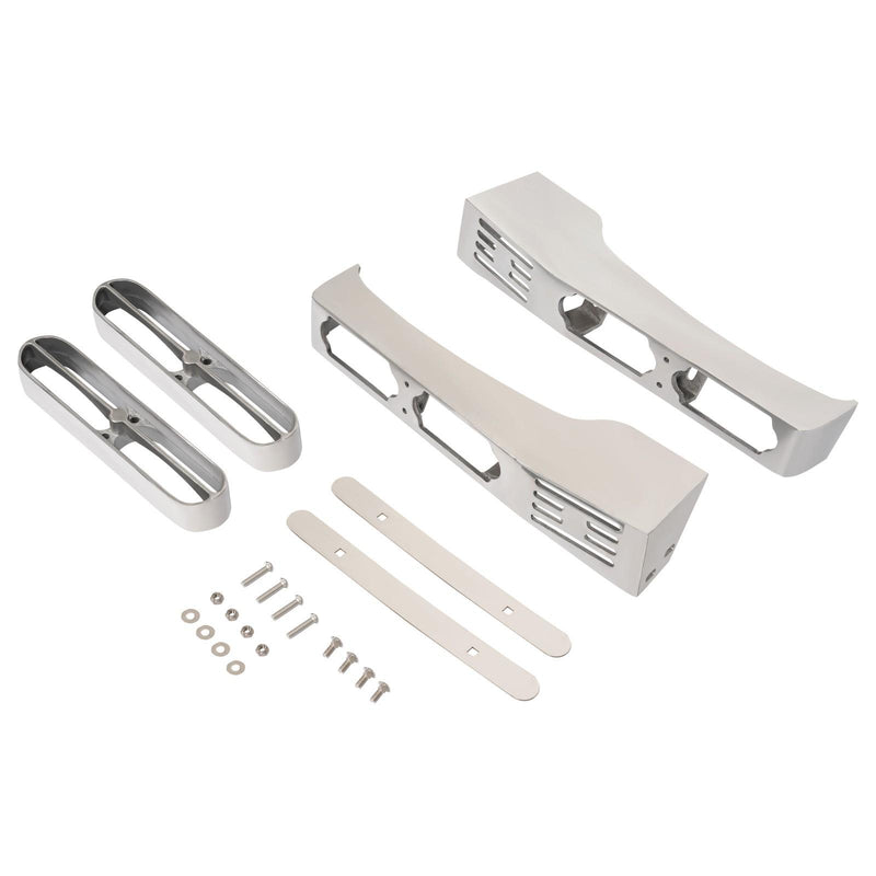 DURAFORCE Pair Silvery Front Fender Light Brackets Polish Aluminum For Peterbilt 389 388