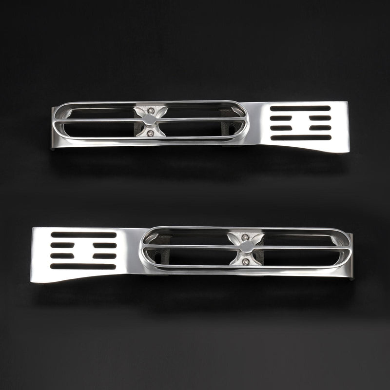 DURAFORCE Pair Silvery Front Fender Light Brackets Polish Aluminum For Peterbilt 389 388