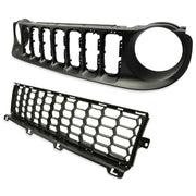 DURAFORCE For Jeep Renegade 2015-2019 Honeycomb Front Upper & Lower Grille Painted Black