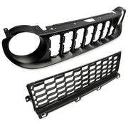 DURAFORCE For Jeep Renegade 2015-2019 Honeycomb Front Upper & Lower Grille Painted Black