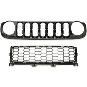 DURAFORCE For Jeep Renegade 2015-2019 Honeycomb Front Upper & Lower Grille Painted Black