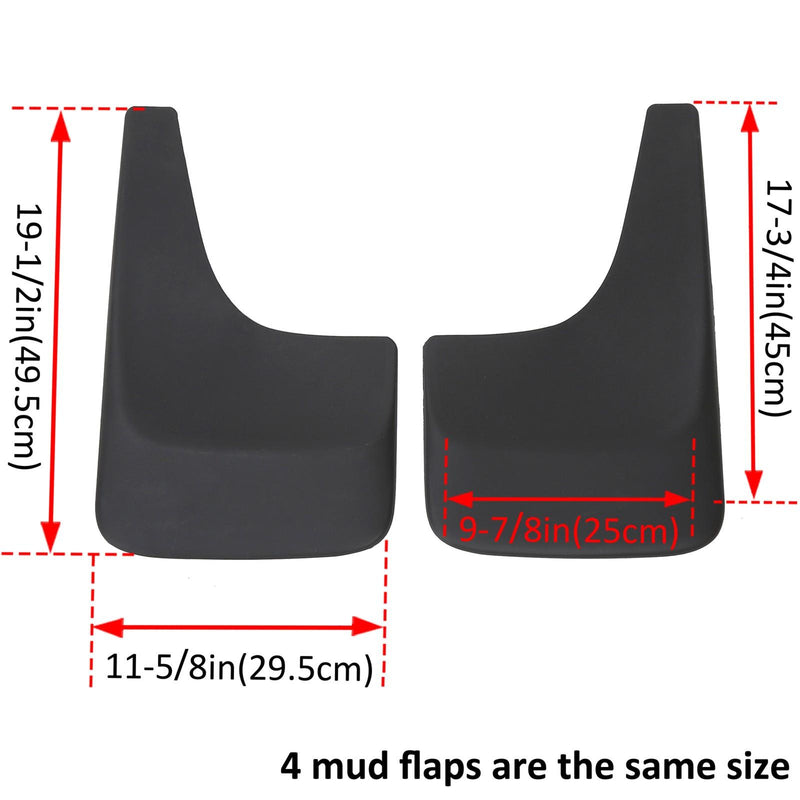 DURAFORCE 4 Pcs Mud Guards Splash Flaps For 01-14 2007 2013 Chevy Silverado 1500 2500 3500