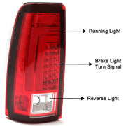 DURAFORCE For Chevy Silverado 1500 99-02 GMC Sierra 1999-2007 LED Tail Lights Brake Lamps