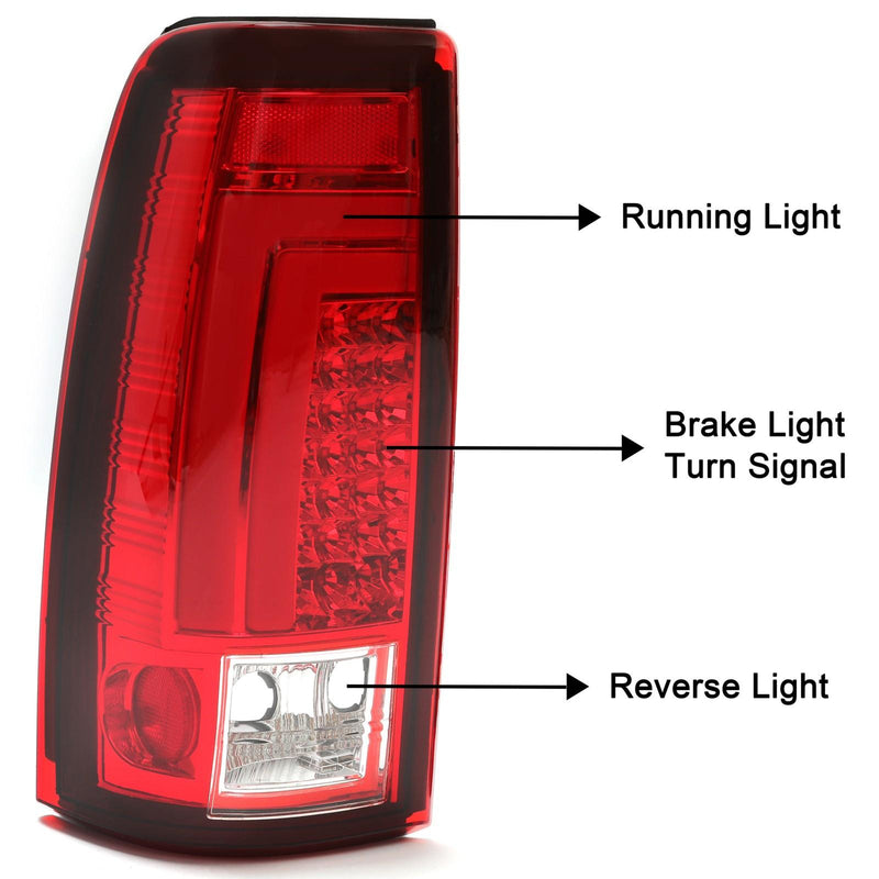 DURAFORCE For Chevy Silverado 1500 99-02 GMC Sierra 1999-2007 LED Tail Lights Brake Lamps