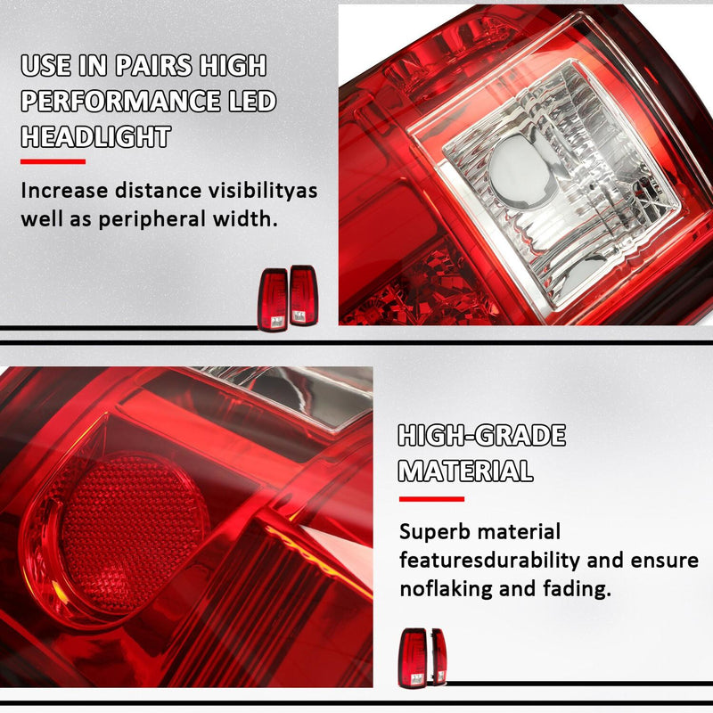DURAFORCE For Chevy Silverado 1500 99-02 GMC Sierra 1999-2007 LED Tail Lights Brake Lamps