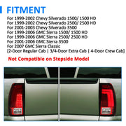 DURAFORCE For Chevy Silverado 1500 99-02 GMC Sierra 1999-2007 LED Tail Lights Brake Lamps