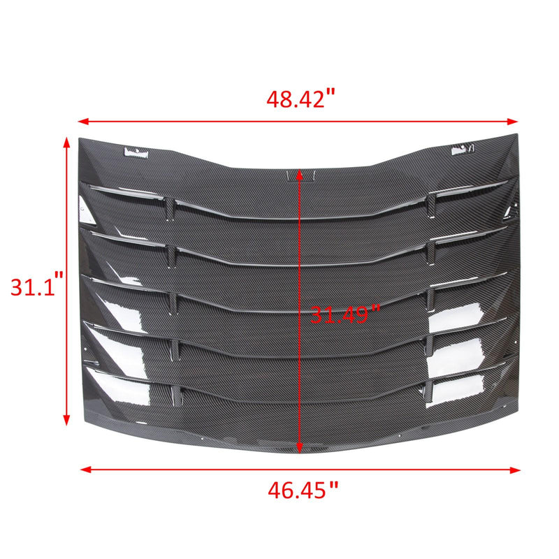 DURAFORCE For Charger Sedan 2011-2023 Carbon Fiber Style Rear Window Louver Sunshade Vent