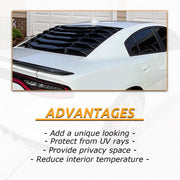 DURAFORCE For Charger Sedan 2011-2023 Carbon Fiber Style Rear Window Louver Sunshade Vent