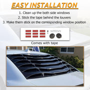 DURAFORCE For Charger Sedan 2011-2023 Carbon Fiber Style Rear Window Louver Sunshade Vent