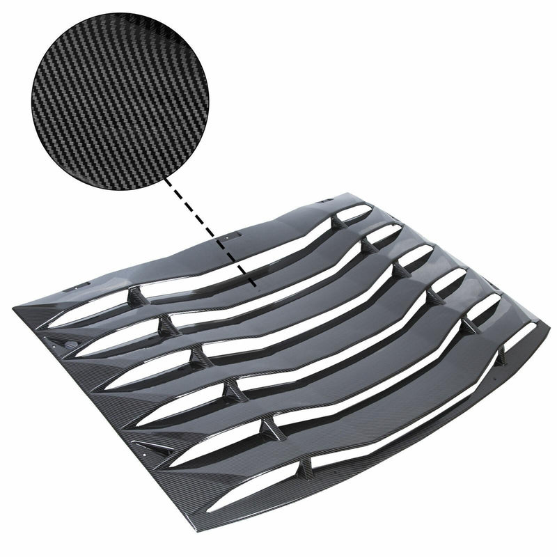 DURAFORCE For Charger Sedan 2011-2023 Carbon Fiber Style Rear Window Louver Sunshade Vent